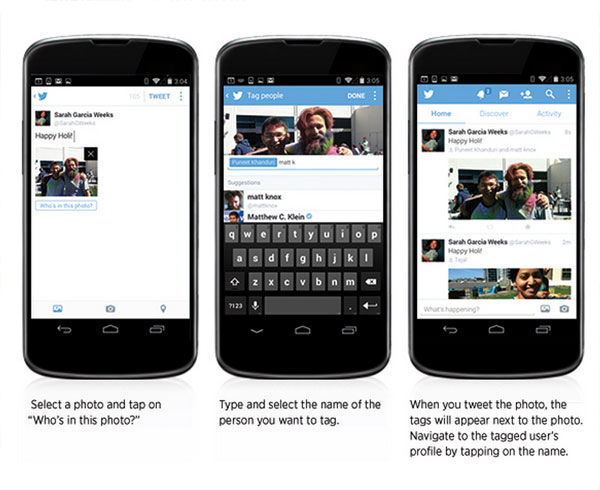 Twitter permitirá etiquetas en las fotos
